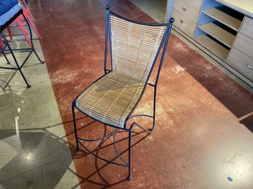 Iron and Rattan Counter Stools