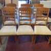 Set of 6 Chairs with White Fabric Seat