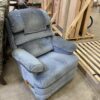 LA-Z-BOY Blue Manual Recliner with Arm and Headrest Covers