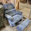 LA-Z-BOY Blue Manual Recliner with Arm and Headrest Covers