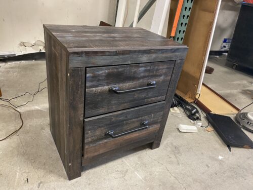 Darkwood 2 Drawer Nightstand With USBC Charge Ports