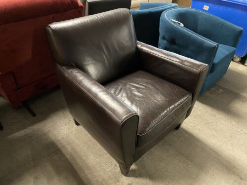 Brown Leather Distressed Armchair