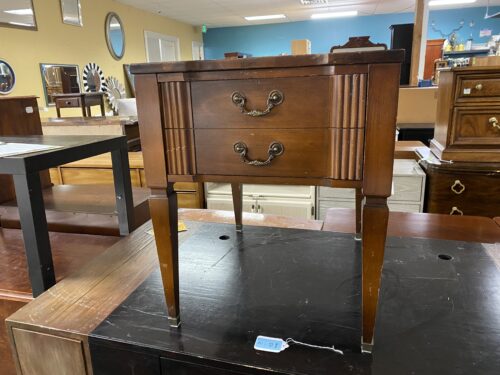 Leather Topped Rolling Nightstand