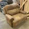 Brown Faux Leather Electric Wide Recliner