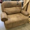 Brown Faux Leather Electric Wide Recliner