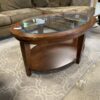 Glass Topped Oval Coffee Table