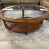 Glass Topped Oval Coffee Table