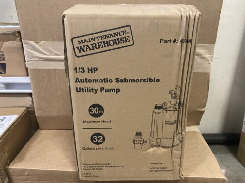 MAINTENANCE WAREHOUSE 1/3 HP Automatic Submersible Utility Pump