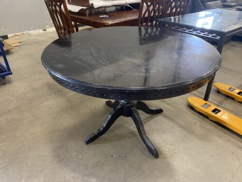 Studded Black Circle Dining Table