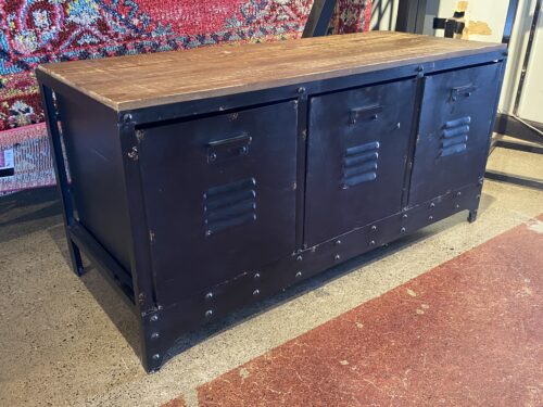 Forge Industrial Wood Top 3-Drawer TV Stand