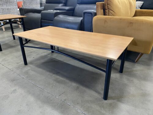 Pine Topped Black Rod Coffee Table