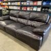 Deep Brown Faux Leather Extra Plush Sofa