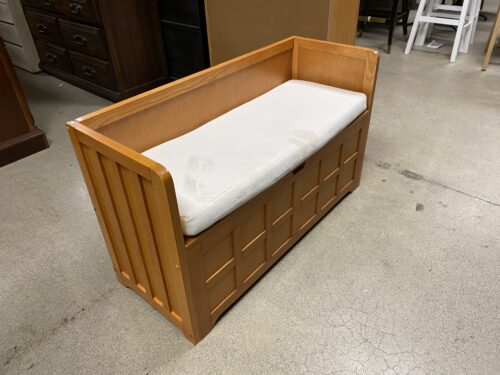 Indoor Faux Storage Bench with Removable Cushion