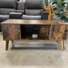 Burnt Wood Look 2 Cabinet Media Center