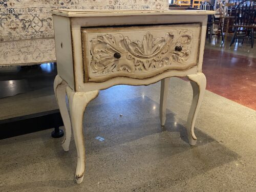 Rustic Cream Single Drawer Accent Table