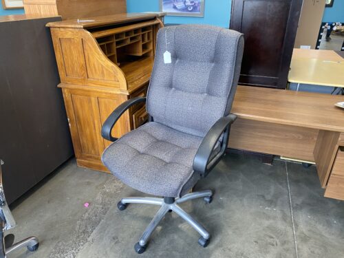 Abstract Grey Fabric Rolling Office Chair