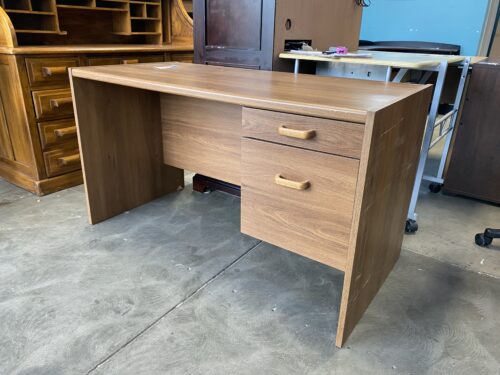 Dark Wood Lightweight Half Executive Desk