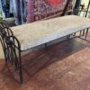 Wide Wrought Iron Padded Bench