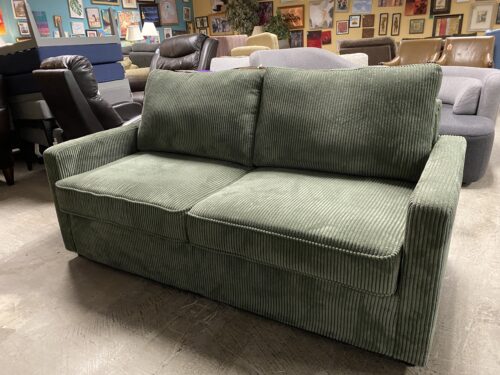 US PRIDE FURNITURE Olive Green Corduroy Full Size Sofa Bed