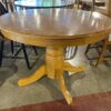 Round Minimal Blonde Pedestal Dining Table