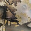 Japanese Gilded Copper Chokin Farmer Framed Artwork