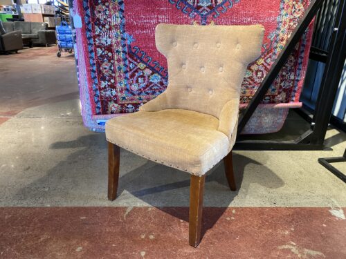 PIER 1 Stud Trim Wheat & Gold Brocade Accent Chair
