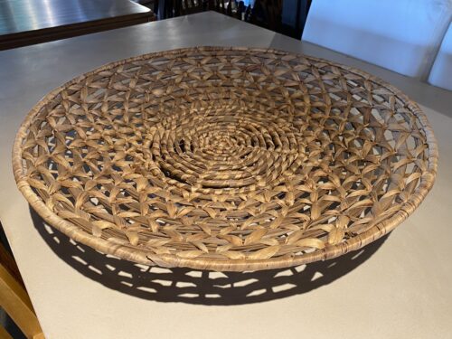 Wide Woven Elevated Décor Tray