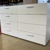 Wide Clean-Lined White 8-Drawer Dresser
