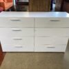 Wide Clean-Lined White 8-Drawer Dresser