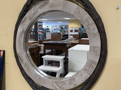 Faux Bois Framed Mirror