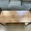 Industrial Burnt Wood Entry Bench with Top Coat Rack