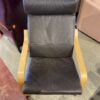IKEA Poang Wood Frame Armchair w/ Faux Leather Cushion