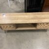 Mid-Century Modern Light Wood Rattan TV Stand