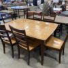 Rich Brown Dining Set with Pine Top - 6 Chairs