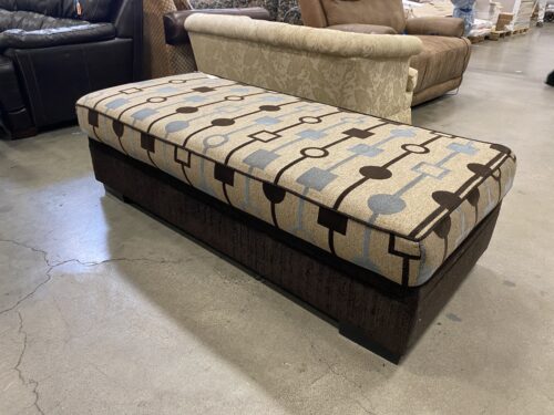 Chocolate and Cream Geometric Ottoman