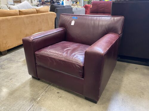 MITCHELL GOLD + BOB WILLIAMS Ruby Red Leather Arm Chair