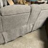 Grey Power Reclining Sofa w/ Nailhead Trim