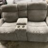 Grey Power Reclining Sofa w/ Nailhead Trim