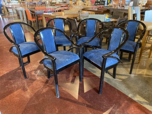 Black Laquer Post Modern Chair Set (6)
