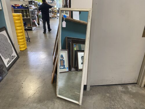 TURNER White Washed Wood Framed Hanging Mirror