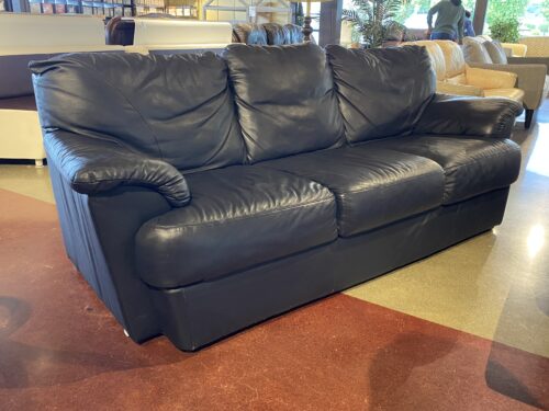 Charcoal Black Faux Leather Sofa