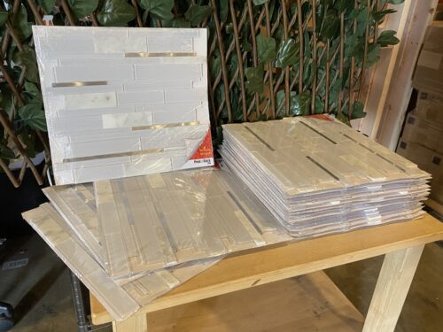 NEW! Peel & Stick Polar Lights Glass/Metal/Stone Mosaic Wall Tile, 20 Packs