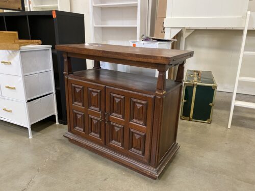 RICHARD LYNN Vintage Wooden Flip-Top Bar Cart
