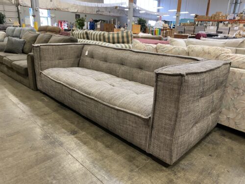 CLASSIC CONCEPTS Slate Grey Burlap Style Long Sofa