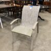 Beige Metal Patio Lounger Chair