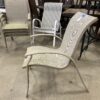 Beige Metal Patio Lounger Chair