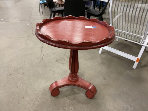 Ruby Red Rippling Edges Circle Table