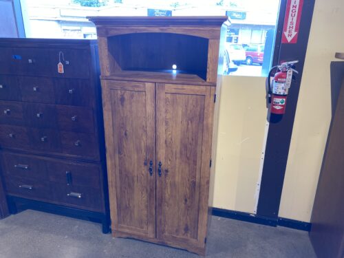 Medium Toned Brown 2 Door Armoire