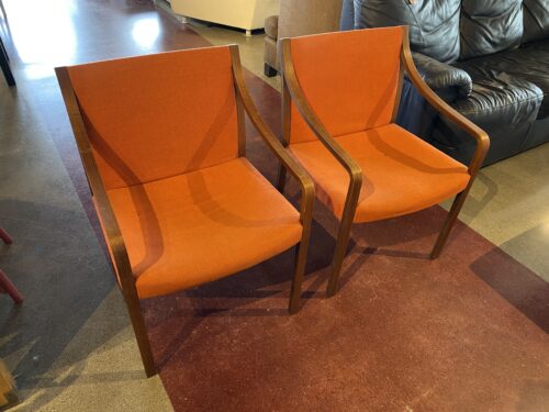 STOW DAVIS FURNITURE CO. Set of Orange Chairs