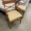Drexel Harp Wooden Dining Chair Set of 6 with Striped Fabric Seats